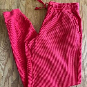 ZYIA Women's Ribbed Red Joggers